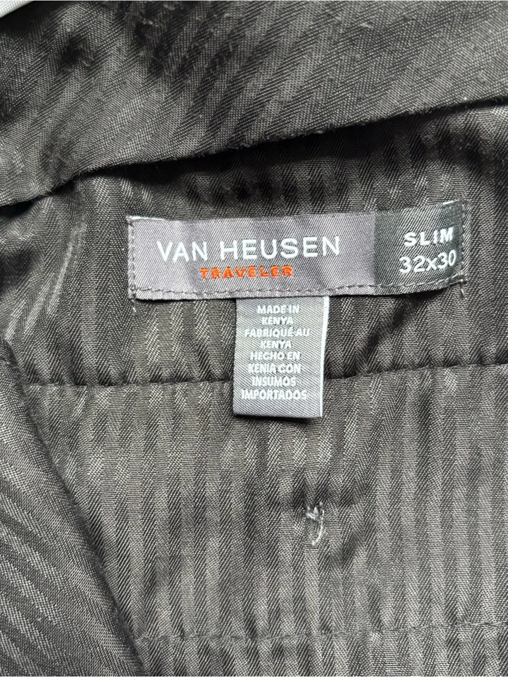Van Heusen Traveler Slim Fit Flat Front Solid Blue Dress Pants Men's 32x30 -0126